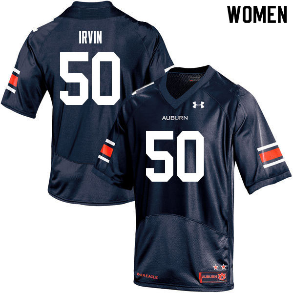 Women #50 Jalil Irvin Auburn Tigers College Football Jerseys Sale-Navy